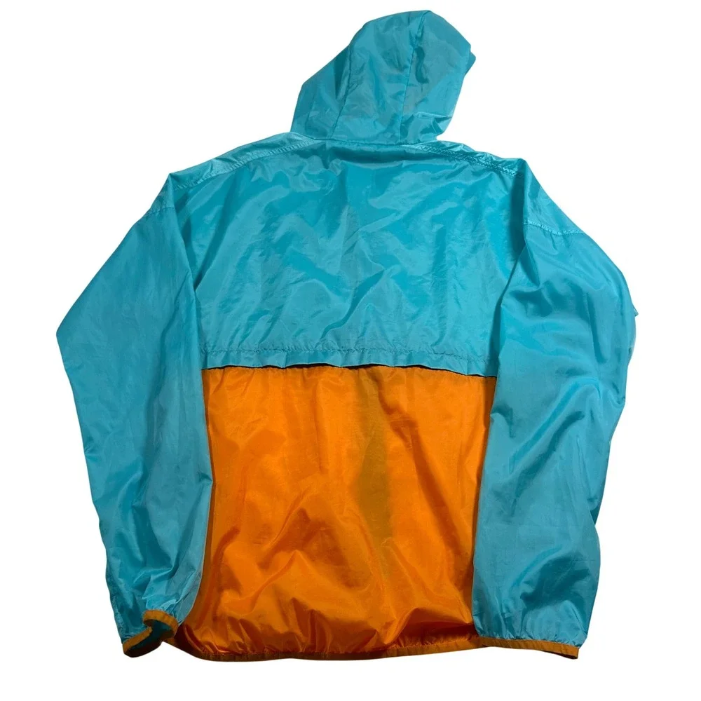 Cotopaxi Teca Windbreaker Women Large Blue Yellow Orange Colorblock Technical